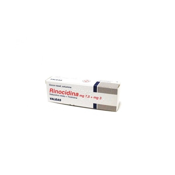 RINOCIDINA 7,5 MG + 3 MG GOCCE NASALI, SOLUZIONE -  7,5 MG + 3 MG GOCCE NASALI, SOLUZIONE 1 FLACONE DA 15 ML