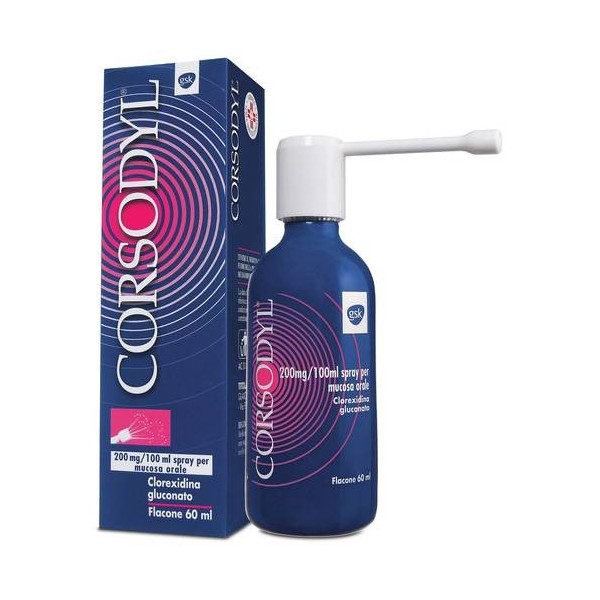 CORSODYL -  200 MG/100 ML SPRAY PER MUCOSA ORALE FLACONE 60 ML