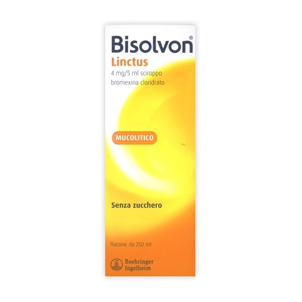 BISOLVON LINCTUS 4 MG/5 ML SCIROPPO GUSTO CIOCCOLATO–CILIEGIA FLACONE 250 ML