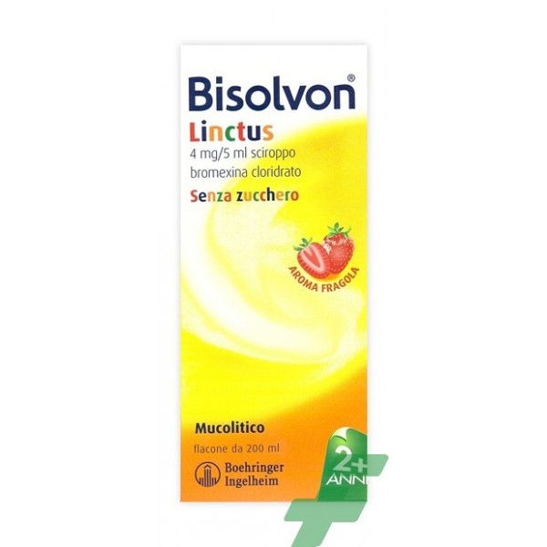 BISOLVON LINCTUS 4 MG/5 ML SCIROPPO GUSTO FRAGOLA -  4 MG/5 ML SCIROPPO AROMA FRAGOLA FLACONE 200 ML