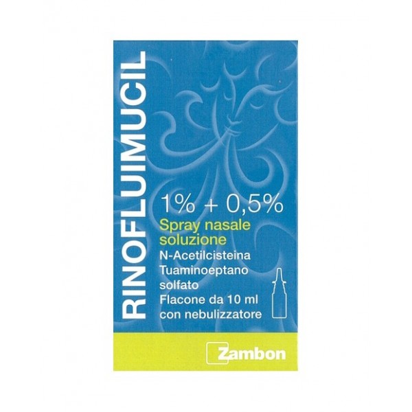 RINOFLUIMUCIL 1% + 0,5% SPRAY NASALE SOLUZIONE -  1% + 0,5% SPRAY NASALE SOLUZIONE FLACONE 10 ML