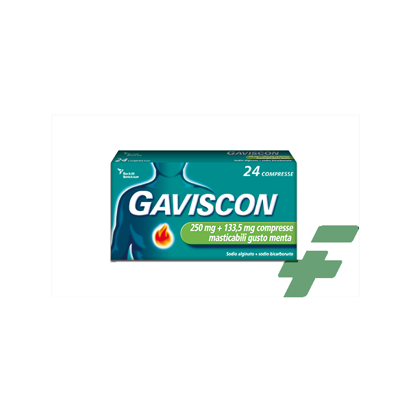 GAVISCON -  250 MG + 133,5 MG COMPRESSE MASTICABILI GUSTO MENTA 24 COMPRESSE