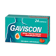 GAVISCON -  250 MG + 133,5 MG COMPRESSA MASTICABILE GUSTO FRAGOLA 24 COMPRESSE IN BLISTER