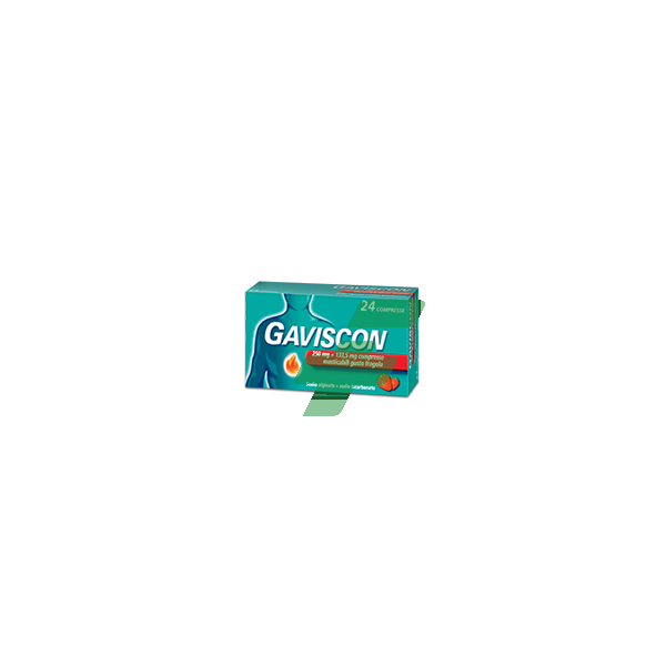 GAVISCON -  250 MG + 133,5 MG COMPRESSA MASTICABILE GUSTO FRAGOLA 24 COMPRESSE IN BLISTER