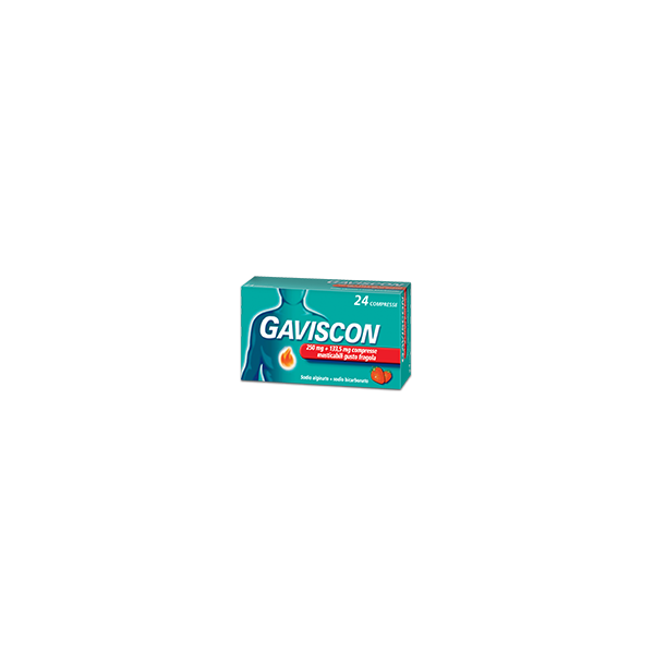 GAVISCON -  250 MG + 133,5 MG COMPRESSA MASTICABILE GUSTO FRAGOLA 24 COMPRESSE IN BLISTER