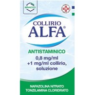 COLLIRIO ALFA ANTISTAMINICO 0,8 MG/ML + 1 MG/ML COLLIRIO, SOLUZIONE -  0,8 MG/ML + 1 MG/ML COLLIRIO, SOLUZIONE FLACONE 10 ML