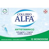 COLLIRIO ALFA ANTISTAMINICO 0,8 MG/ML + 1 MG/ML COLLIRIO, SOLUZIONE -  0,8 MG/ML + 1 MG/ML COLLIRIO, SOLUZIONE 10 CONTENITOR...