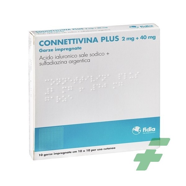 CONNETTIVINA PLUS -  2 MG + 40 MG GARZE IMPREGNATE 10 GARZE IMPREGNATE CM 10 X 10