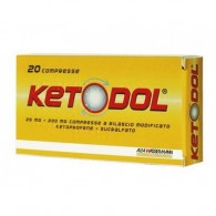 KETODOL 25 MG + 200 MG COMPRESSE  - 25 MG + 200 MG COMPRESSE 20 COMPRESSE