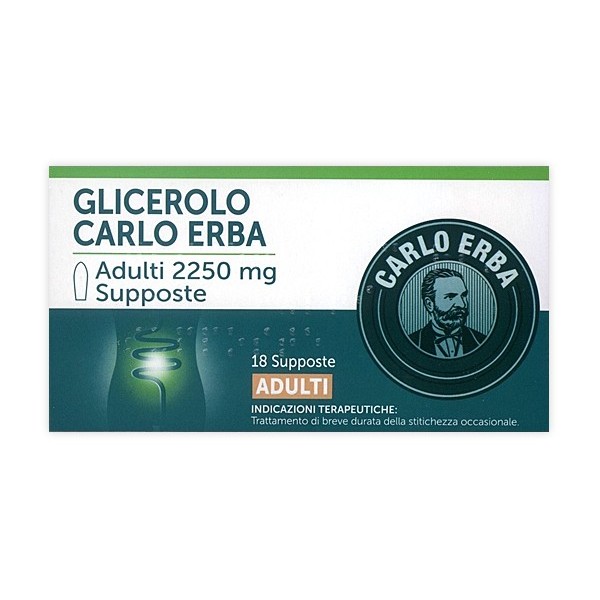 GLICEROLO CARLO ERBA - ADULTI 2,250 G SUPPOSTE 18 SUPPOSTE