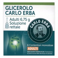GLICEROLO CARLO ERBA - ADULTI 6,75 G SOLUZIONE RETTALE 6 CONTENITORI MONODOSE CON CAMOMILLA E MALVA
