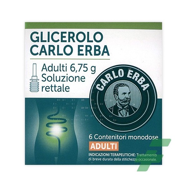 GLICEROLO CARLO ERBA - ADULTI 6,75 G SOLUZIONE RETTALE 6 CONTENITORI MONODOSE CON CAMOMILLA E MALVA