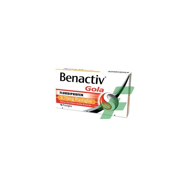 BENACTIV GOLA  -  8,75 MG PASTIGLIE SENZA ZUCCHERO GUSTO ARANCIA 16 PASTIGLIE