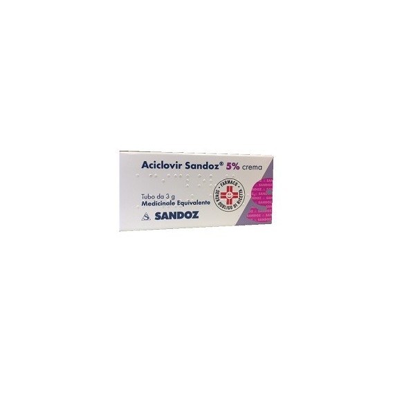 ACICLOVIR SANDOZ 5% CREMA -  5% CREMA TUBO DA 3 G