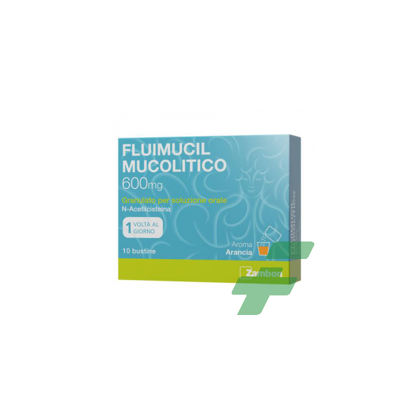 FLUIMUCIL MUCOLITICO - 600 MG GRANULATO PER SOLUZIONE ORALE SENZA ZUCCHERO, 10 BUSTINE