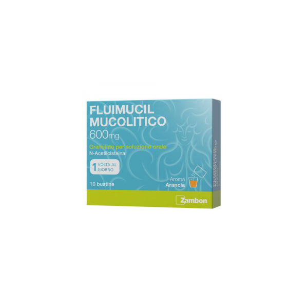 FLUIMUCIL MUCOLITICO - 600 MG GRANULATO PER SOLUZIONE ORALE SENZA ZUCCHERO, 10 BUSTINE