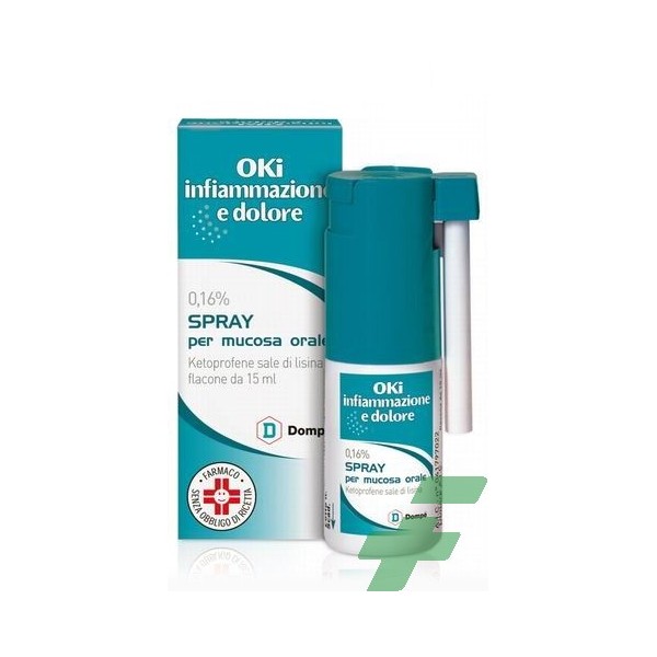 OKI INFIAMMAZIONE E DOLORE 0,16% SPRAY PER MUCOSA ORALE -  0,16% SPRAY PER MUCOSA ORALE FLACONE DA 15 ML