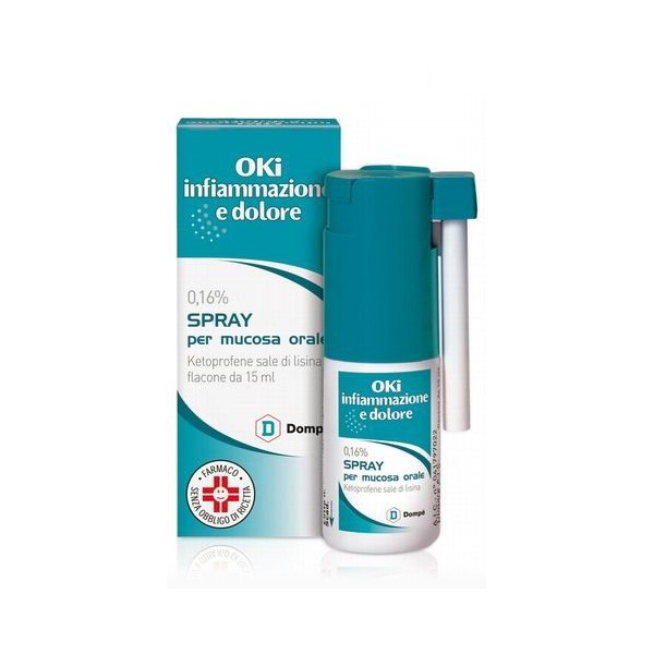 OKI INFIAMMAZIONE E DOLORE 0,16% SPRAY PER MUCOSA ORALE -  0,16% SPRAY PER MUCOSA ORALE FLACONE DA 15 ML