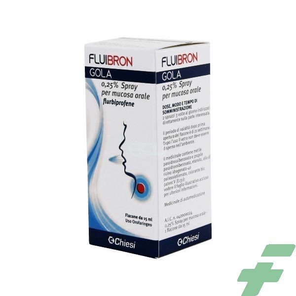 FLUIBRON SPRAY GOLA -  0,25% SPRAY PER MUCOSA ORALE FLACONE DA 15 ML