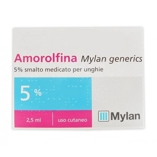 AMOROLFINA MYLAN GENERICS 5% SMALTO MEDICATO PER UNGHIE -  5% SMALTO MEDICATO PER UNGHIE 1 FLACONE IN VETRO DA 2,5 ML