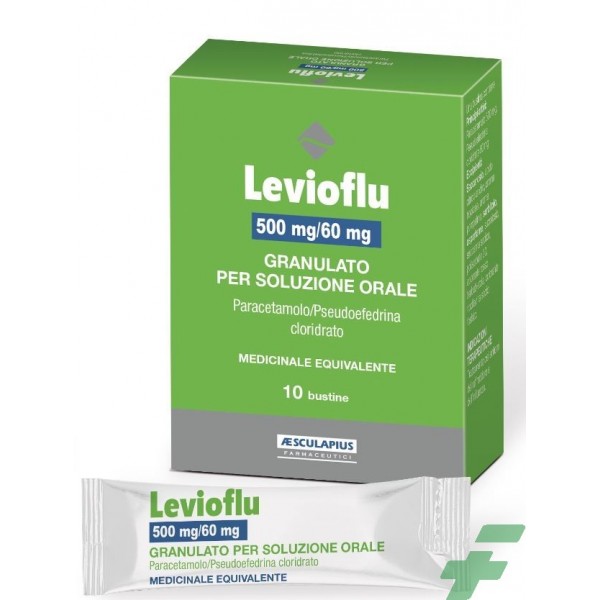 LEVIOFLU - 500 MG/60 MG GRANULATO PER SOLUZIONE ORALE 10 BUSTINE DA 1,5 G