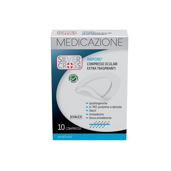 SILVERCROSS AIRPORE MEDICAZIONE OCULARE 10 PEZZI