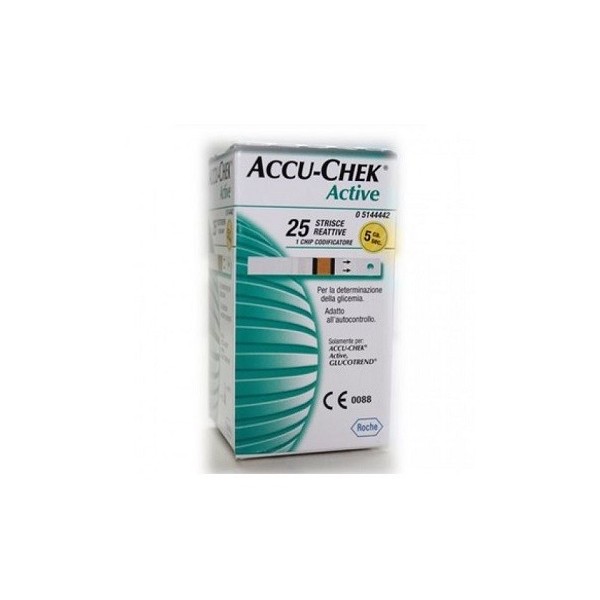 STRISCE MISURAZIONE GLICEMIA ACCU-CHEK ACTIVE STRIPS 25 PEZZI INF RETAIL