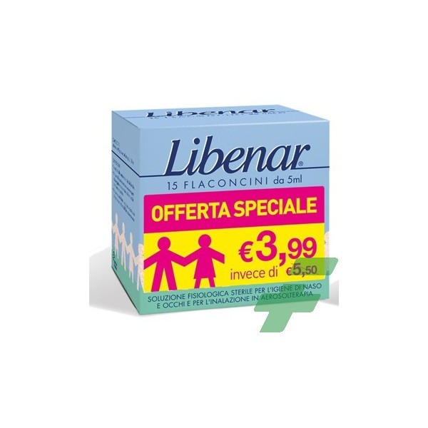 LIBENAR 15 FLACONCINI SOLUZIONE ISOTONICA 5 ML TAGLIO PREZZO