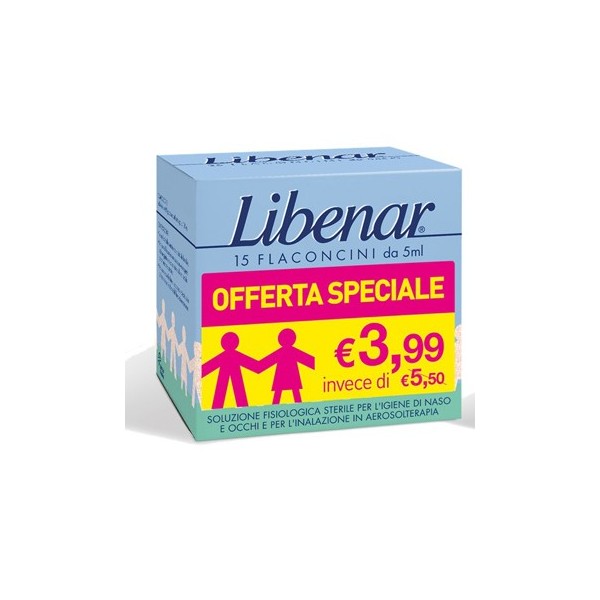 LIBENAR 15 FLACONCINI SOLUZIONE ISOTONICA 5 ML TAGLIO PREZZO