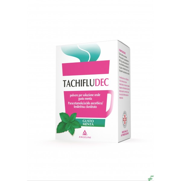 TACHIFLUDEC POLVERE PER SOLUZIONE ORALE GUSTO MENTA. - 600 MG + 40 MG + 10MG + POLVERE PER SOLUZIONE ORALE GUSTO MENTA 10 BU...