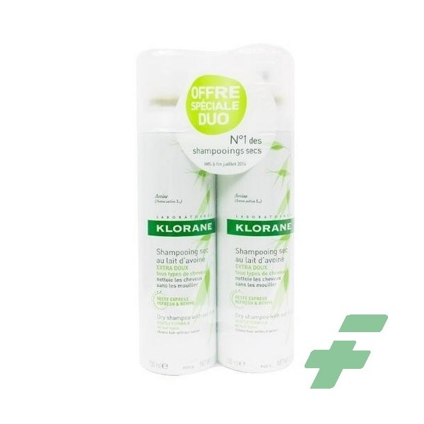 KLORANE DUO SHAMPOO SECCO ALL'AVENA 2 X 150 ML - 1