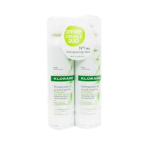 KLORANE DUO SHAMPOO SECCO ALL'AVENA 2 X 150 ML - 1