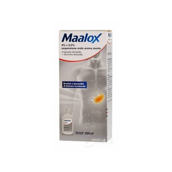 MAALOX 4% + 3,5% SOSPENSIONE ORALE AROMA MENTA 250 ML - 1