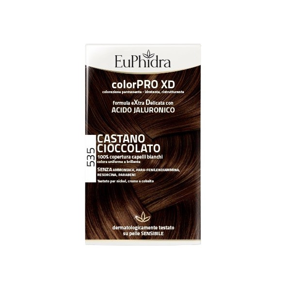 EUPHIDRA COLORPRO XD 535 CASTANO CIOCCOLATO GEL COLORANTE CAPELLI IN FLACONE + ATTIVANTE + BALSAMO + GUANTI