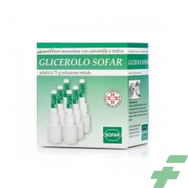 GLICEROLO SOFAR - ADULTI 6,75 G SOLUZIONE RETTALE 6 CONTENITORI MONODOSE CON CAMOMILLA E MALVA