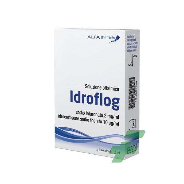 SOLUZIONE OFTALMICA IDROFLOG A BASE DI IALURONATO DI SODIO E IDROCORTISONE SODIO FOSFATO 15 FLACONCINI DA 0,5 ML