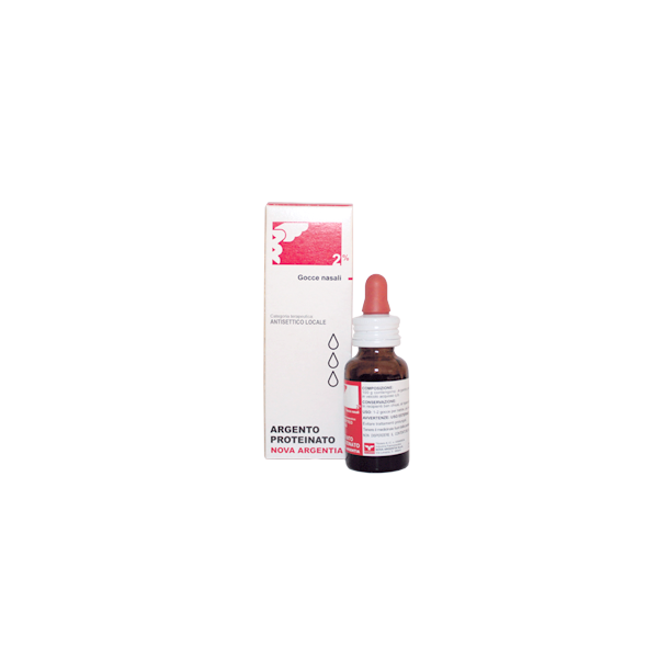 ARGENTO PROTEINATO NOVA ARGENTIA GOCCE NASALI E AURICOLARI, SOLUZIONE -  2% GOCCE NASALI E AURICOLARI, SOLUZIONE FLACONE 10 ML