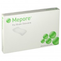 MEDICAZIONE ADESIVA IN TESSUTO NON TESSUTO CON TAMPONE ASSORBENTE STERILE MEPORE 6X7 10 PEZZI - 1