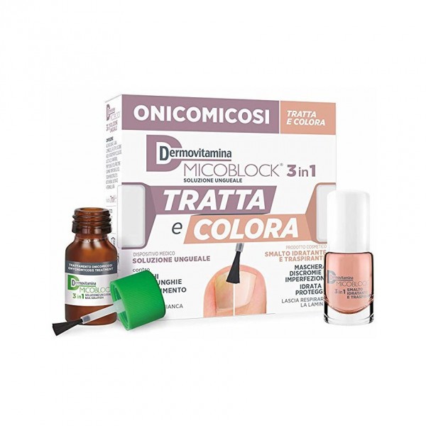 DERMOVITAMINA MICOBLOCK 3 IN 1 SOLUZIONE UNGUEALE 7 ML + SMALTO IDRATANTE TRASPIRANTE 5 ML - 1