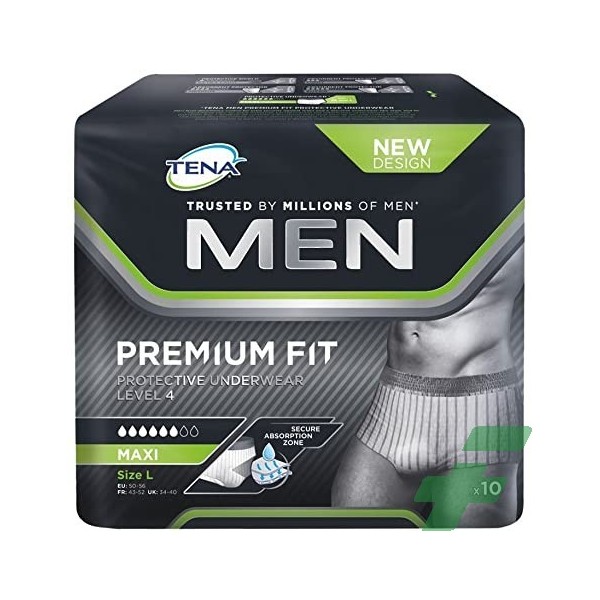 MUTANDINA ASSORBENTE MASCHILE TENA MEN PREMIUM FIT LIVELLO 4 TAGLIA MEDIUM 10 PEZZI - 1