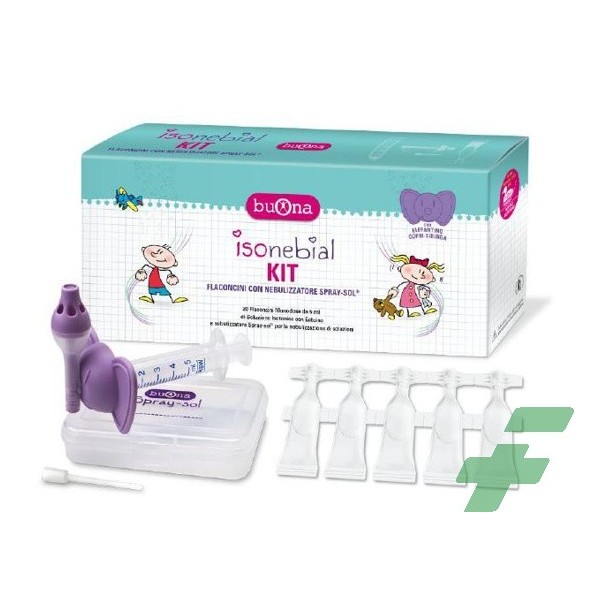 ISONEBIAL KIT PULIZIA CAVITA' NASALI 20 FLACONCINI MONODOSE 5 ML + SIRINGA LUER LOCK SOFT-JECK + AGO CANNULA + NEBULIZZATORE