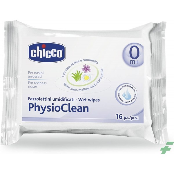 CHICCO FAZZOLETTINI UMIDIFICATI PHYSIOCLEAN 16 PEZZI