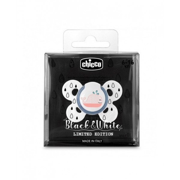 CHICCO SUCCHIETTO COMFORT BLACK&WHITE SILICONE 6-16M