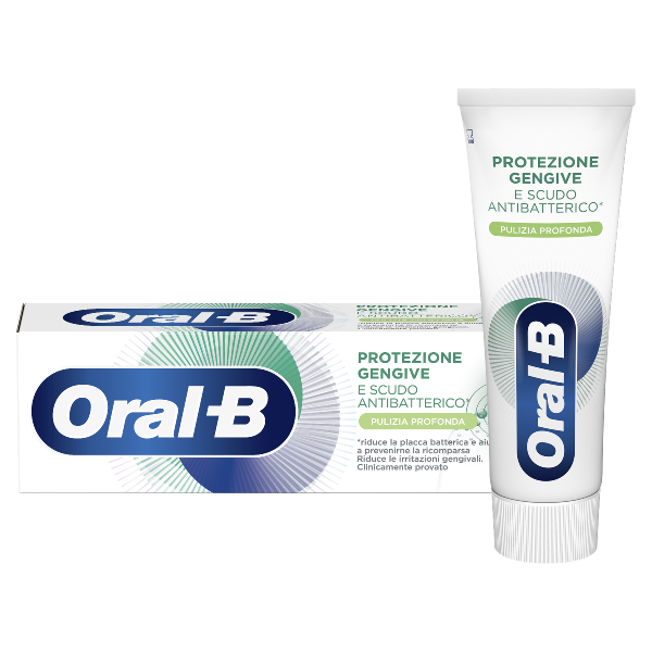 ORALB PROTEZIONE GENGIVE E SCUDO ANTIBATTERICO PULIZIA PROFONDA DENTIFRICIO 2 X 75 ML