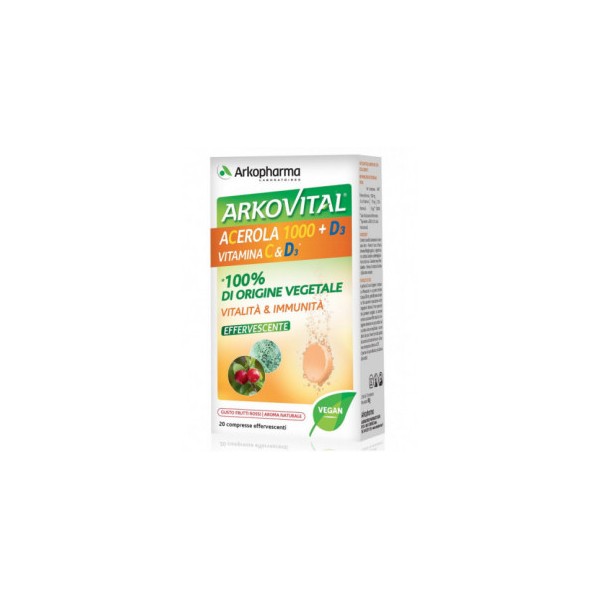 ARKOVITAL VITAMINE C+D3 20 COMPRESSE EFFERVESCENTI GUSTO FRUTTI ROSSI